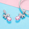 925 Sterling Silver Diy Pink Zircon Pendant With Bow