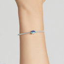 925 Sterling Silver Blue Lotus Bead Bracelet & Necklace Set