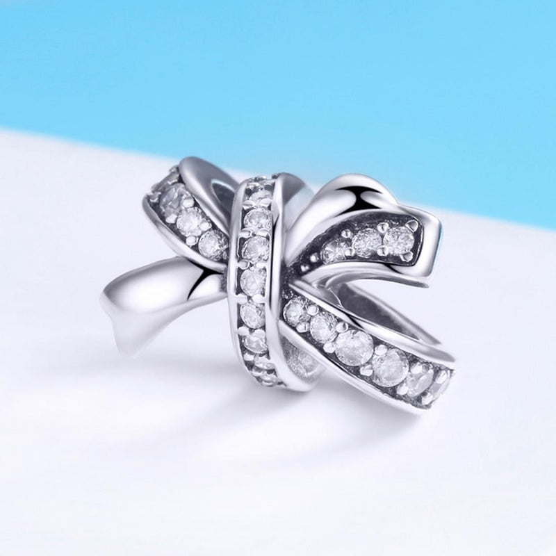 925 Sterling Silver Bow Beads For Diy Bracelets & Necklaces