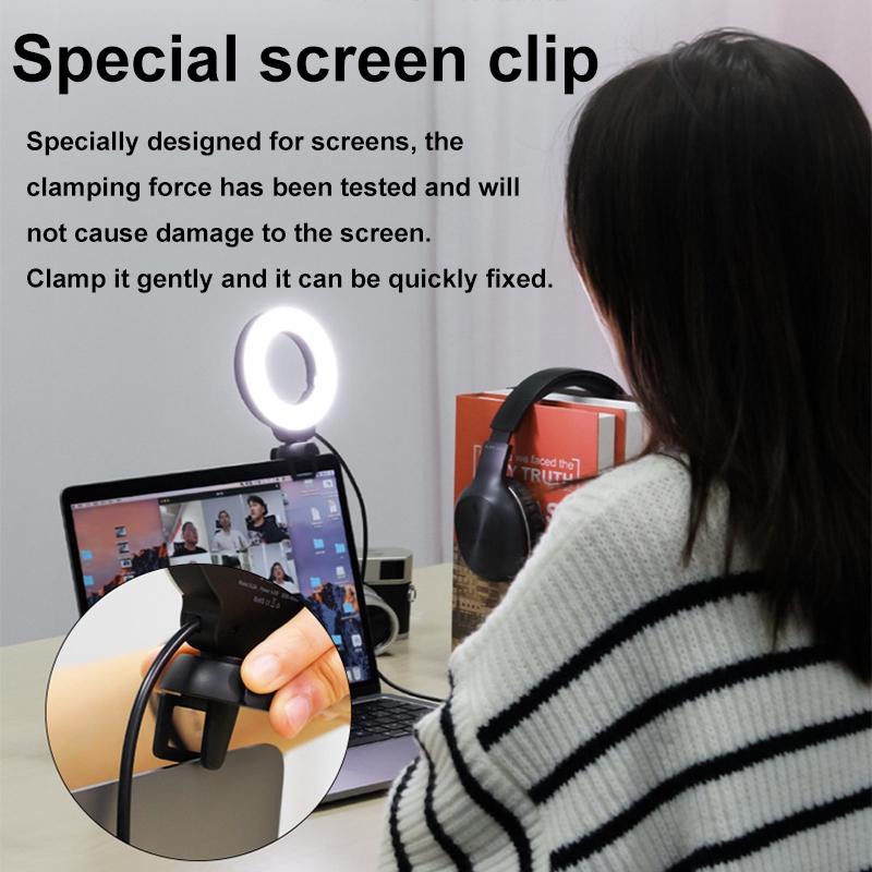 48Leds Laptop Camera Beauty Ring Light - Clip Set 4-Inch