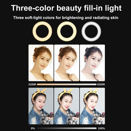 48Leds Laptop Camera Beauty Ring Light - Clip Set 4-Inch