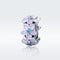 925 Sterling Silver Purple Flower Bracelet With Diamond Beads