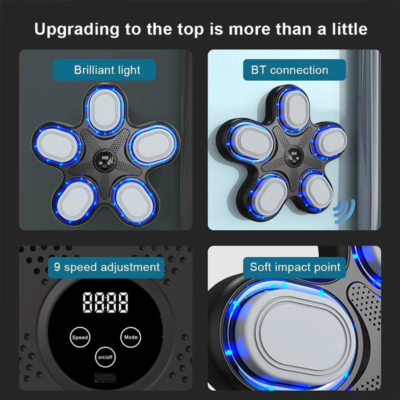 Bluetooth Music Boxing Machine With Adult Gloves - Reaction Training - With Half-Finger Gloves