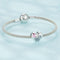 925 Sterling Silver Sisters Love Heart Zircon Bracelet