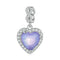 925 Sterling Silver Platinum Plated Zircon Heart Bracelet