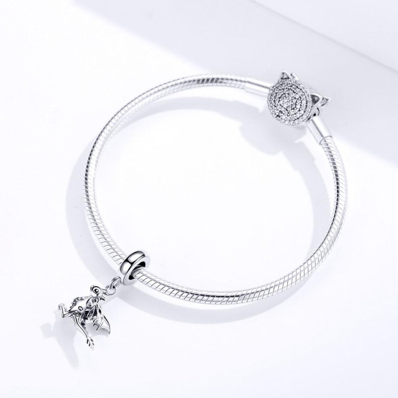 925 Sterling Silver Drogon Dinosaur Charm For Diy Bracelets