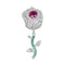 925 Sterling Silver Zirconia Rose Bracelet In
