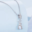 925 Sterling Silver Platinum Rabbit Pearl Bracelet