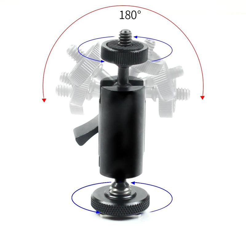 Universal Dual Ballhead Cold Shoe Mount For Action Cameras