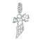 925 Sterling Silver Zircon Clover Bracelet With Hollow Wings