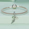 925 Sterling Silver Zircon Clover Bracelet With Hollow Wings