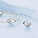 925 Sterling Silver Infinity Heart Bracelet With Zircon Beads