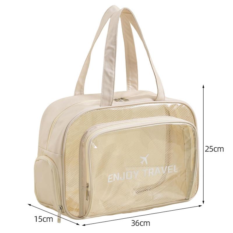 Beige Waterproof Beach Bag For Toiletries Cosmetics L For Swimming Travel - Pink With Shoe Warehouse