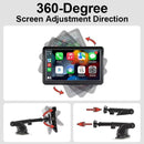 7 Inch Bluetooth 5.0 Carplay Monitor - Portable Compatible With Most Vehicles - Display