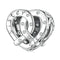 925 Sterling Silver Hollow Heart Sister Bracelet Beaded