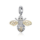 925 Sterling Silver Bee Zircon Pendant For Diy Necklace Style - Pendent