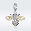 925 Sterling Silver Bee Zircon Pendant For Diy Necklace Style - Pendent