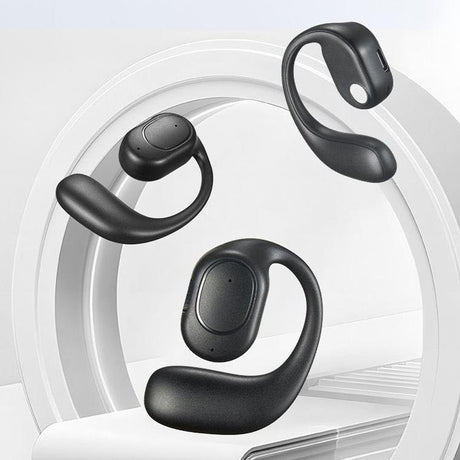 Wireless Bluetooth 5.2 Earphones with Noise Reduction Ear-mounted Design - Black Without Accessories