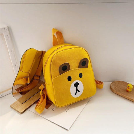 Adorable Bear Schoolbag For Kids - Cartoon Design - Deer Yellow