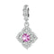 925 Sterling Silver Red Zircon Bracelet Pendant