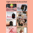 2.1 Inch Screen Smart Watch With Blood Sugar / Blood Oxygen Monitoring / Sos Alarm / 100+ Sports Modes - Black 3-Bead Steel - Black Silicone