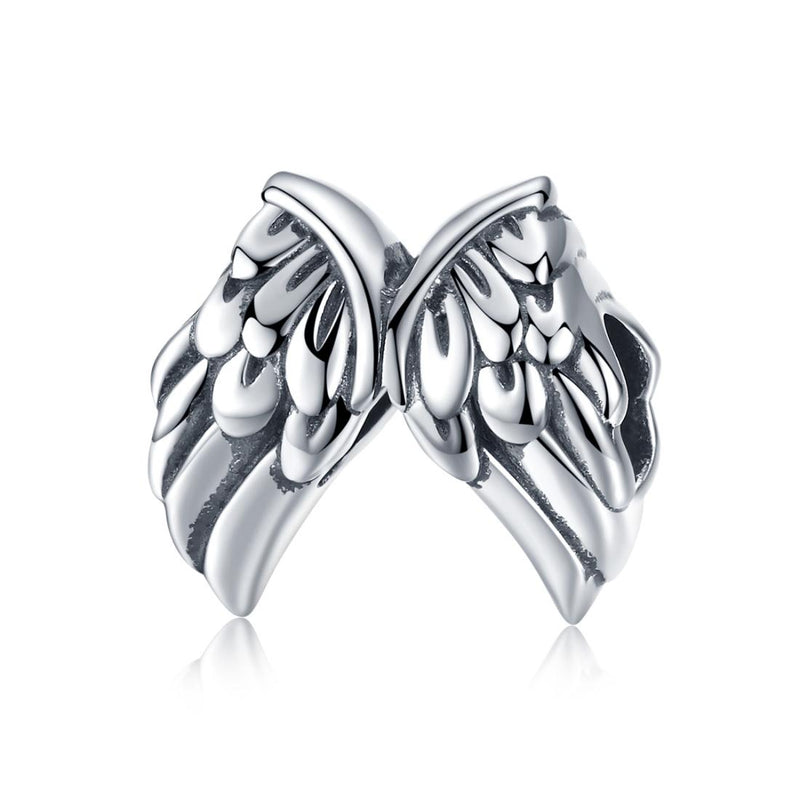 925 Sterling Silver Angel Wing Beads For Diy Bracelets Style - Bead