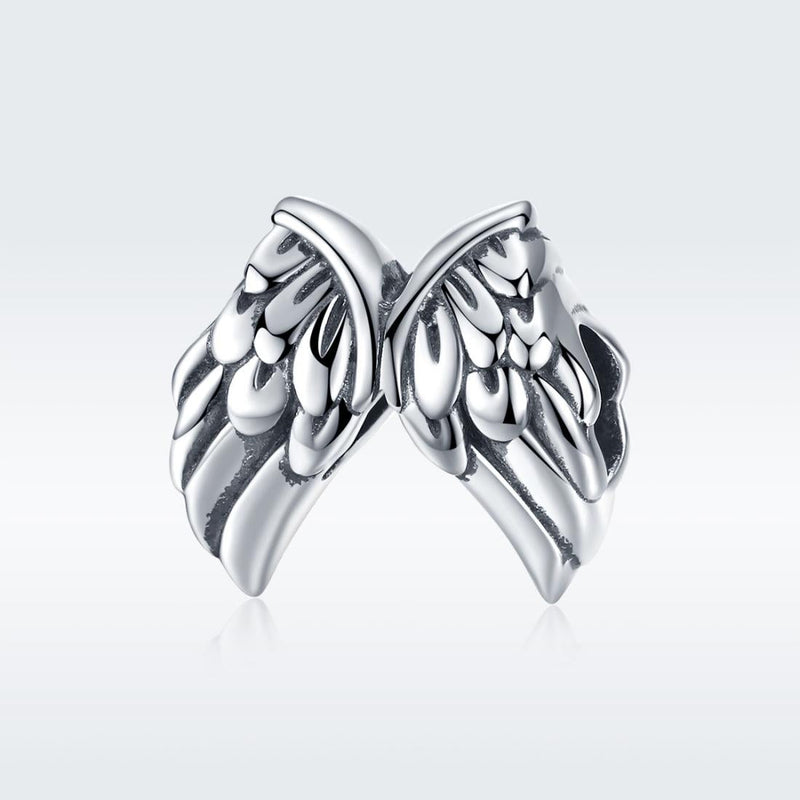 925 Sterling Silver Angel Wing Beads For Diy Bracelets Style - Bead