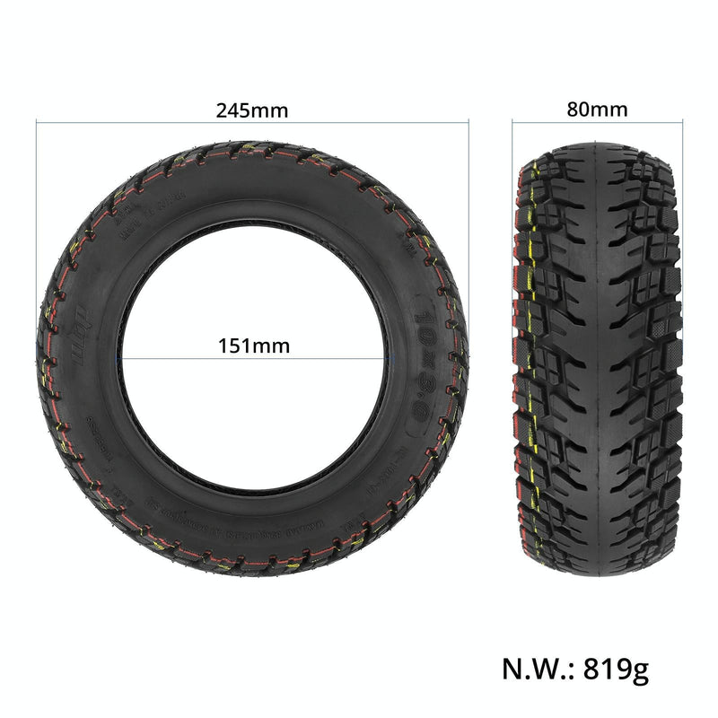 10x3.0 Ulip Electric Scooter Tire for Dualtron Zero 10x - Off-road Thickened Tubeless - 10 Inch - Without Gas Nozzle