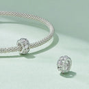 925 Sterling Silver Flower Hollow Pattern Bracelet With Zircon Beads
