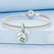 925 Sterling Silver Gold Plated Heart Clover Bracelet Pendant