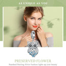 925 Sterling Silver Blue Zircon Owl Pendant For Diy Bracelets Movable Style - Pendant