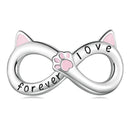 925 Sterling Silver Infinity Cat Bracelet Bsc748