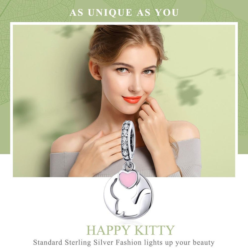 925 Sterling Silver Cat Pendant For Diy Bracelets And Necklaces Style - Pendent