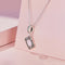 925 Sterling Silver Zircon Square Tag Bracelet In