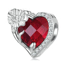 925 Sterling Silver Birthstone Bracelet With Love Pearl Beads January Style - January