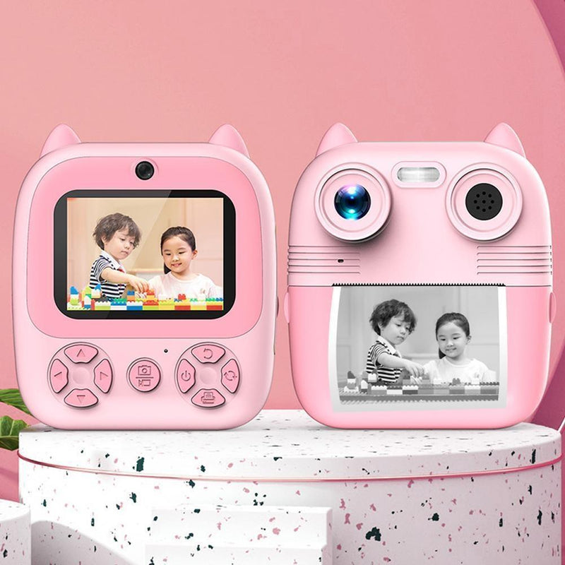 Instant Print Camera With Dual Lens - 2.8 Screen For Kids Blue