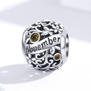 925 Sterling Silver Diy Birthstone Bracelet & Necklace Set November Style - November