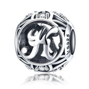 925 Sterling Silver 26 English Letter Beads For Diy Bracelets & Necklaces Style - K