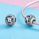 925 Sterling Silver 26 English Letter Beads For Diy Bracelets & Necklaces Style - K