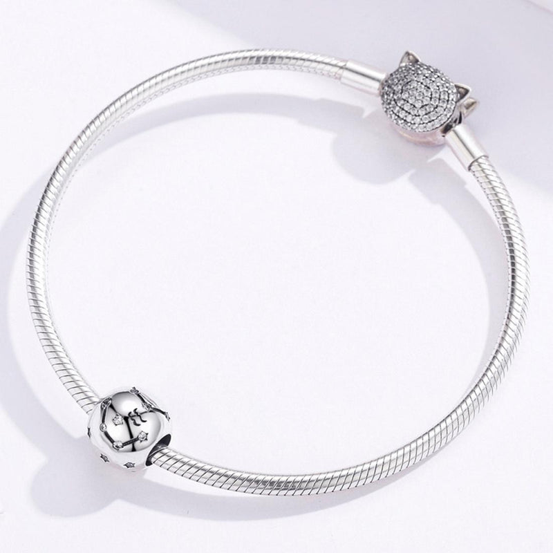 925 Sterling Silver Diy Zodiac Bracelet Beads Constellation Accessories Style - Aquarius