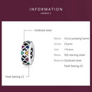 925 Sterling Silver Colorful Flag Beads For Diy Bracelets & Necklaces