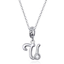 925 Sterling Silver Personalized Letter Pendant For Diy Bracelets & Necklaces Style - U