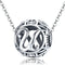 925 Sterling Silver Personalized Letter Beads For Diy Bracelets & Necklaces Style - U