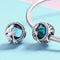 925 Sterling Silver Green Mermaid Beaded Bracelet Charms