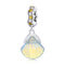 925 Sterling Silver Iridescent Shell Pendant For Diy Bracelet Or Necklace