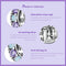 925 Sterling Silver Purple Moon Beaded Bracelet Accessory