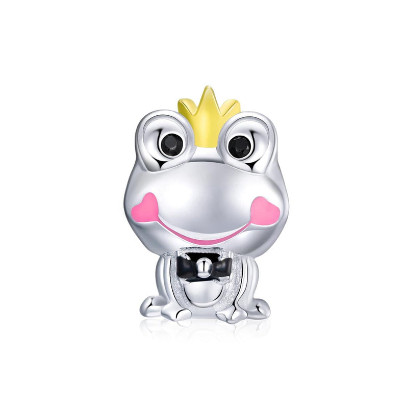 925 Sterling Silver Frog Prince Charm For Diy Bracelets & Necklaces