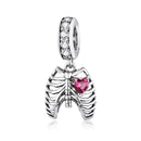 925 Sterling Silver Rib Pendant For Diy Bracelets
