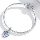 925 Sterling Silver Fish Scale Heart Pendant For Diy Bracelets & Necklaces