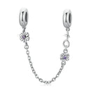 925 Sterling Silver Flower Safety Chain For Diy Bracelets & Necklaces
